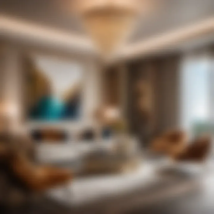 Sophisticated Living Space Adorned with Luxury Furnishings Elegant Living Room with High-End Furnishings