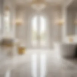 Elegant marble bathroom threshold