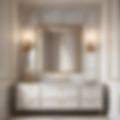 Elegant marble bathroom vanity cabinet