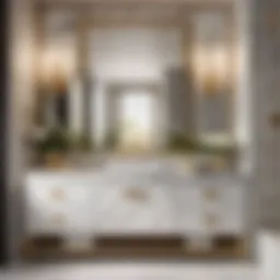 Elegant Marble 32 Bathroom Vanity with Sink