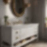 Elegant marble countertop on 36-inch tall bathroom vanity