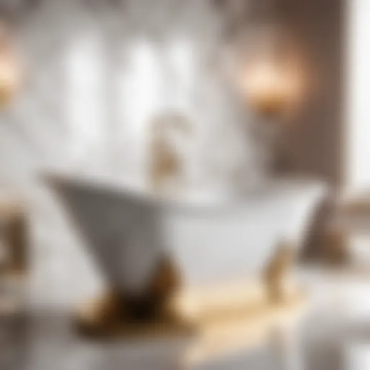 Luxurious 4-piece Bathtub Set in Elegant Marble Finish