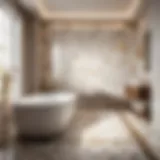 Elegant marble mosaic bathroom tile design