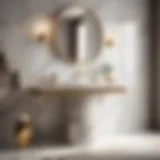 Elegant marble pedestal cover in a modern bathroom setting