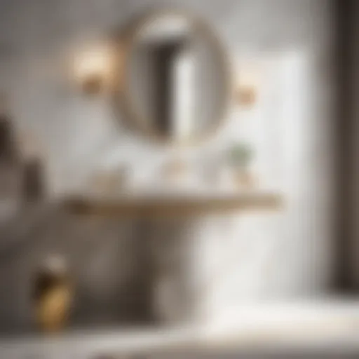 Elegant marble pedestal cover in a modern bathroom setting