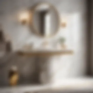 Luxurious Marble Elegance Elegant marble pedestal cover in a modern bathroom setting