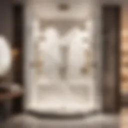 Elegant marble standing shower