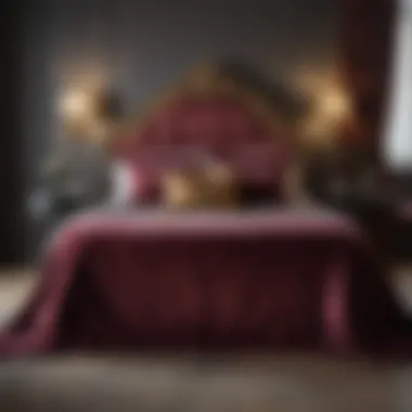 Luxurious Velvet Bedspread in Master Bedroom