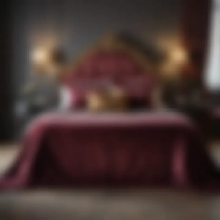 Luxurious Velvet Bedspread in Master Bedroom