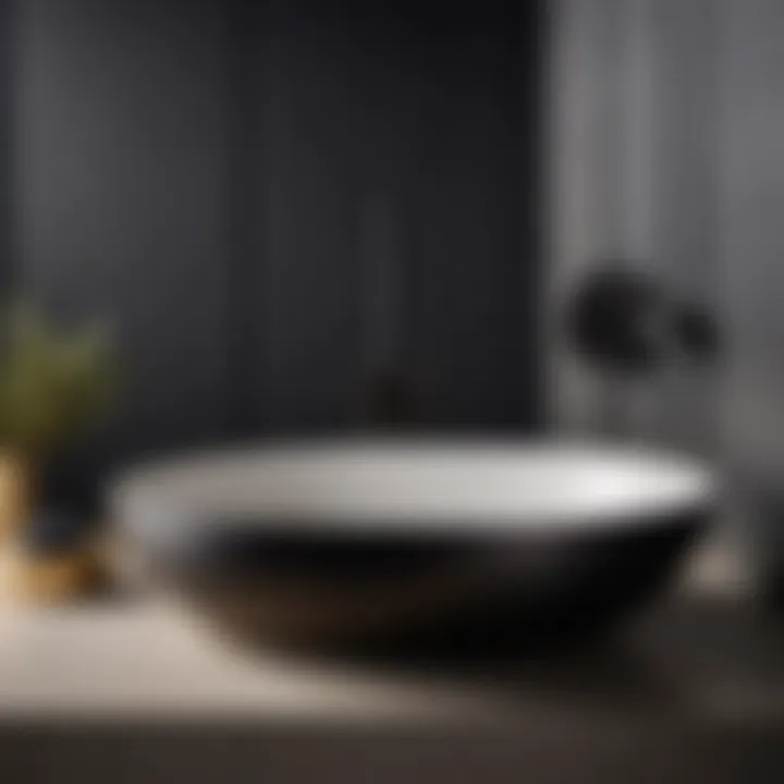 Elegant matte black fixtures adding a touch of sophistication to a European bathroom