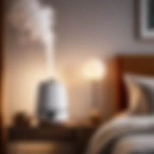 Elegant modern humidifier in a master bedroom