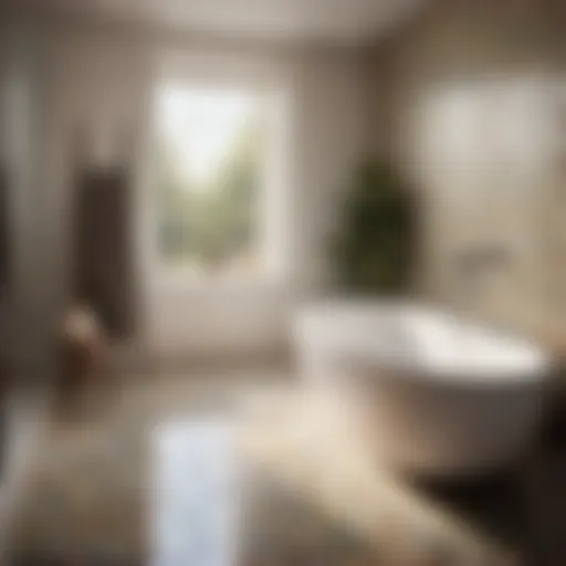 Elegant mosaic bath tile in a modern bathroom