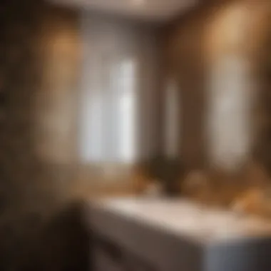 Elegant mosaic tile design in small bathroom