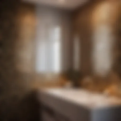 Elegant mosaic tile design in small bathroom