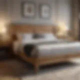 Luxurious Oak Wood Bed Frame Elegant Oak Wood Bed Frame in Luxurious Bedroom Setting
