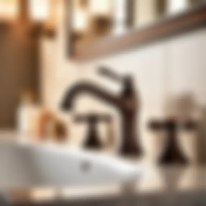 Elegant oil rubbed bronze faucet in bathroom