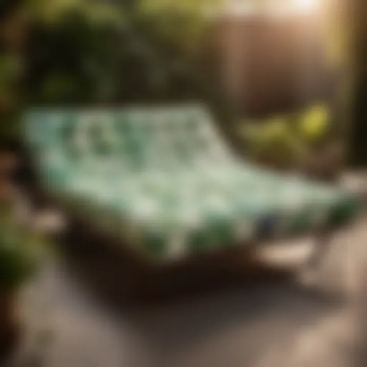 Elegant outdoor futon mattress with botanical pattern