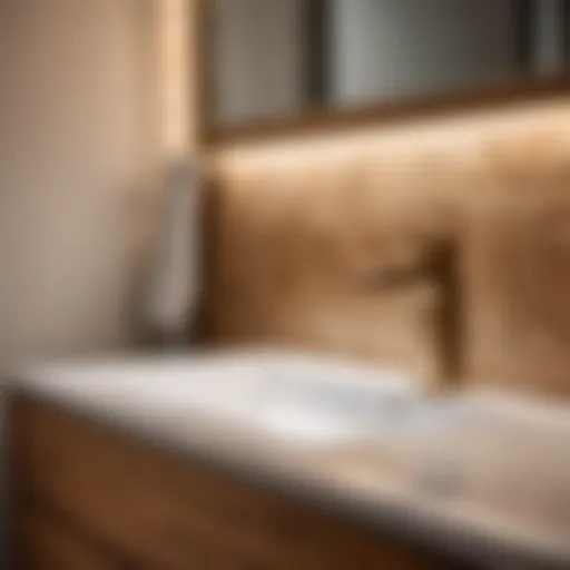 Elegant paintbrush technique on oak bathroom vanity
