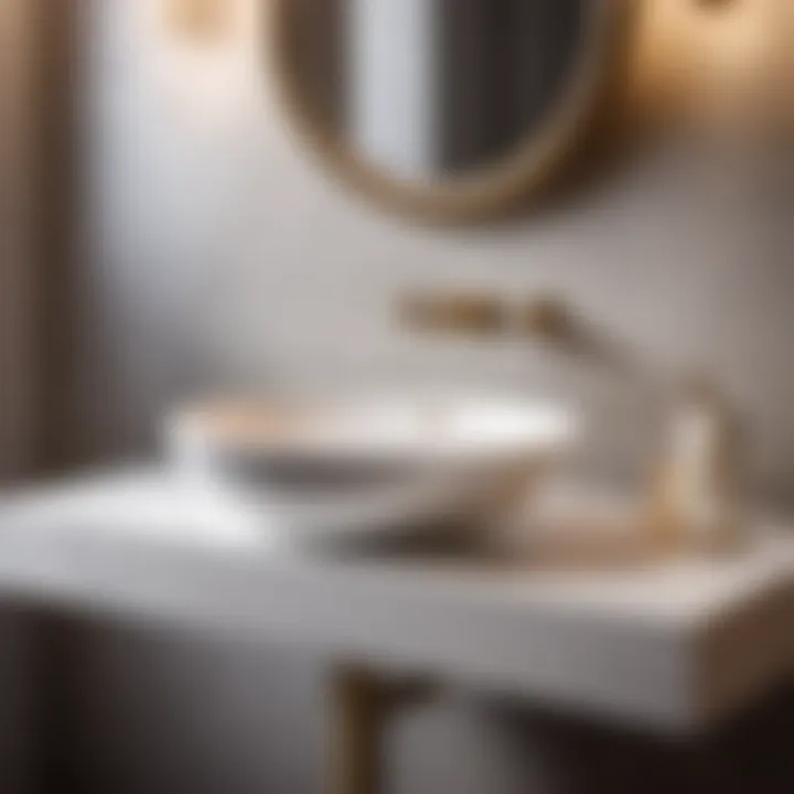 Elegant pedestal sink in a luxurious bathroom