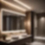 Sophisticated Illumination Elegant pendant lights illuminating a modern bathroom
