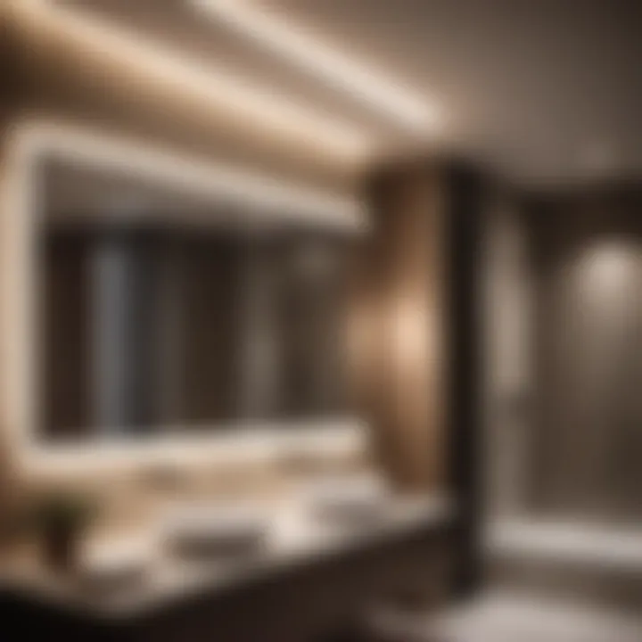 Sophisticated Illumination Elegant pendant lights illuminating a modern bathroom
