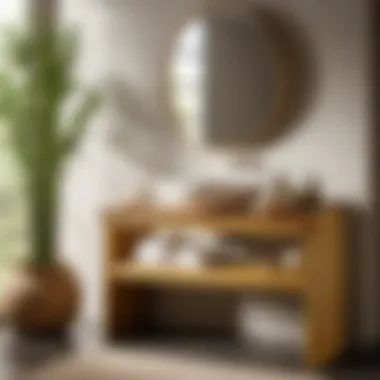 Tranquil Bamboo Wash Stand Eco-friendly sustainable bamboo wash stand in a tranquil bathroom