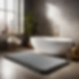 Elegant Silver Sparkle Bath Mat in Bathroom Setting