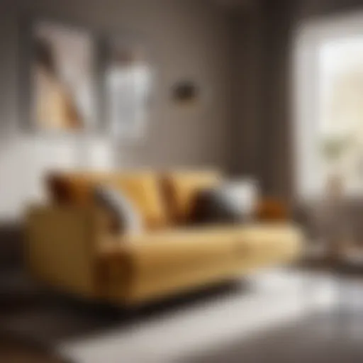Elegant Minimalist Design Elegant small pull-out couch with sleek lines