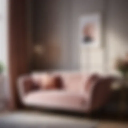 Elegant small sofa in bedroom