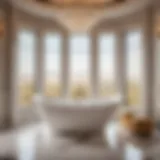 Elegant Soaking Tub with Marble Accents