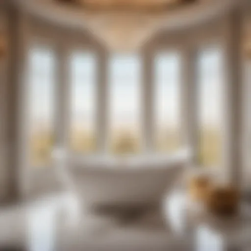 Elegant Soaking Tub with Marble Accents