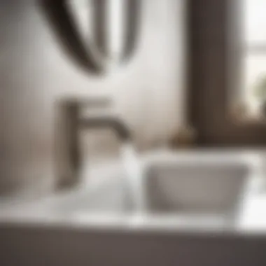 Stainless steel tap in a contemporary bathroom setting