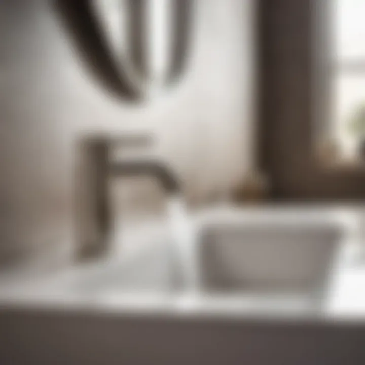 Stainless steel tap in a contemporary bathroom setting