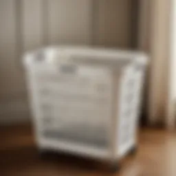 Elegant Steele Laundry Basket with Wheels
