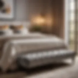 Elegant storage bench in modern small bedroom