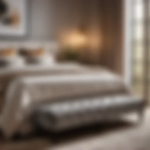 Elegant storage bench in modern small bedroom