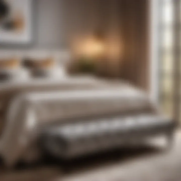 Elegant storage bench in modern small bedroom