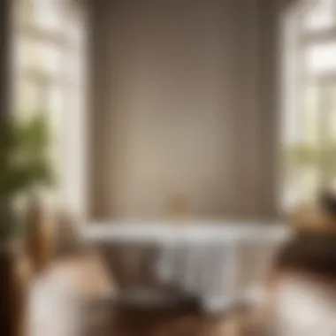 Luxurious Supima Cotton Bath Sheet Adorning Bathroom Decor Elegant supima cotton bath sheet draped over a bathroom rail