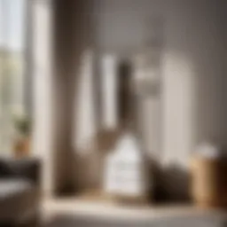 Elegant towel stand in a modern bedroom