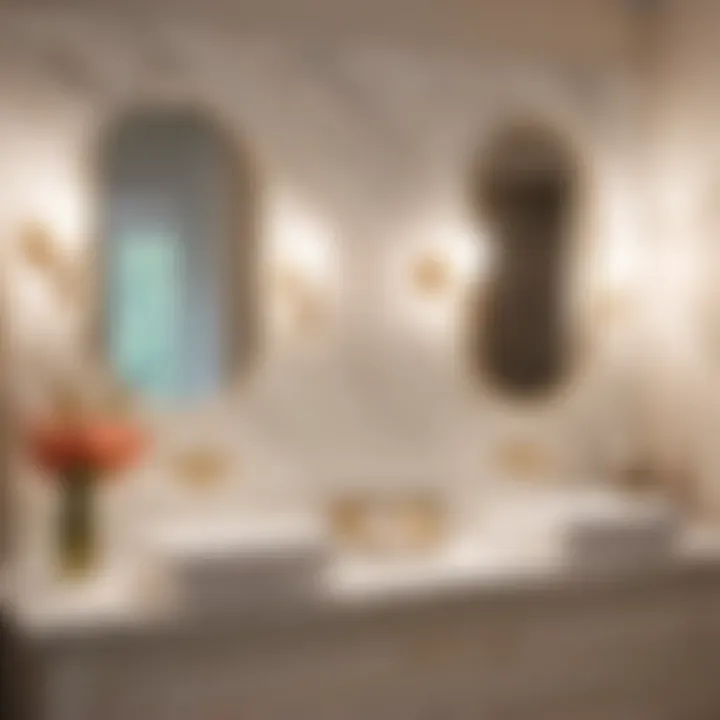 Luxurious Marble Countertops Triple Sink Vanity Elegant triple sink bathroom vanity with marble countertops