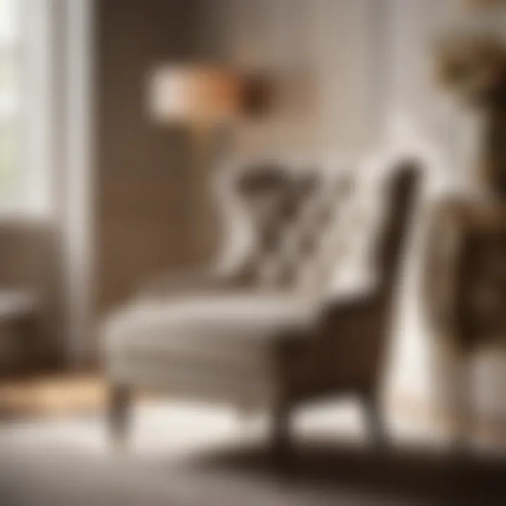 Sophisticated Upholstered Bedroom Chair in Neutral Tones Elegant Upholstered Bedroom Chair