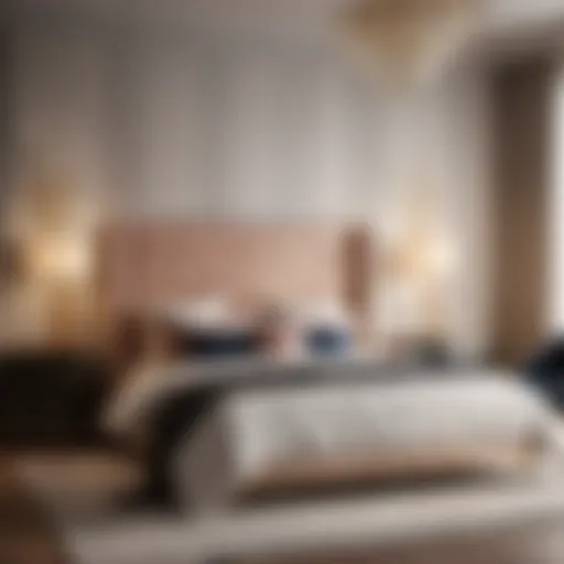 Elegant upholstered modern bedroom frame