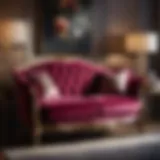 Elegant Velvet Loveseat in Bedroom