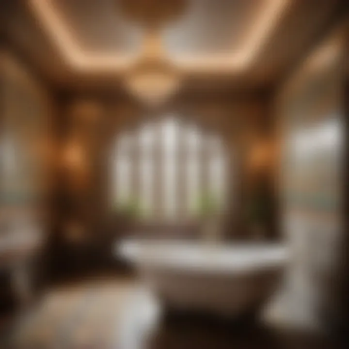 Elegant Victorian bathroom with intricate tile work