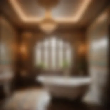 Intricate Tile Work Elevating Victorian Bathroom Aesthetic Elegant Victorian bathroom with intricate tile work