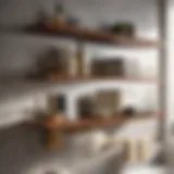 Elegant wall-mounted shelves in a small bathroom