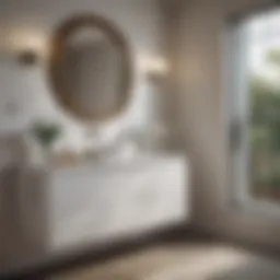 Elegant white cabinet above commode