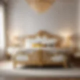 Elegant White and Gold Bed Frame