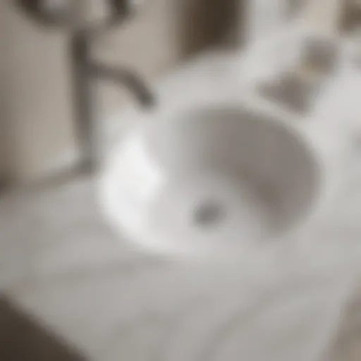 Elegant white marble single hole bathroom vanity top