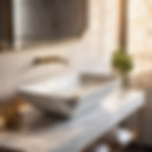Elegant White Marble Vessel Sink